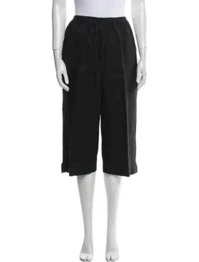Pre-owned Eskandar Linen Wide Leg Pants In Black