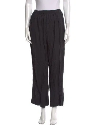 Pre-owned Eskandar Linen Wide Leg Pants In Black