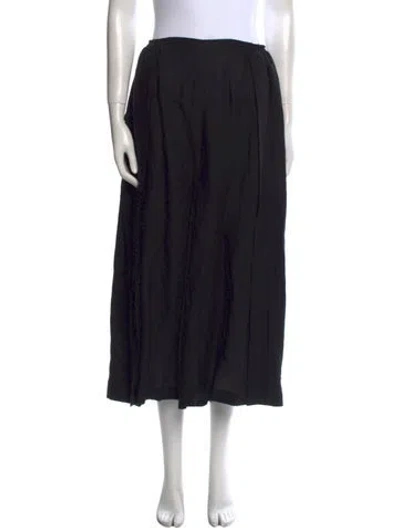 Pre-owned Eskandar Linen Wide Leg Pants In Black