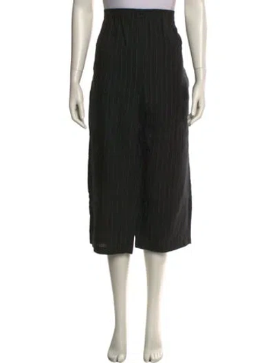 Pre-owned Eskandar Linen Wide Leg Pants In Black