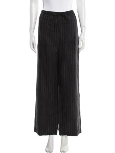 Pre-owned Eskandar Linen Wide Leg Pants In Black