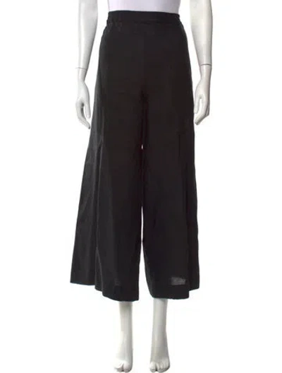 Pre-owned Eskandar Linen Wide Leg Pants In Black