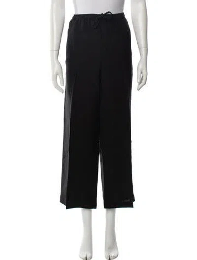 Pre-owned Eskandar Linen Wide Leg Pants In Black