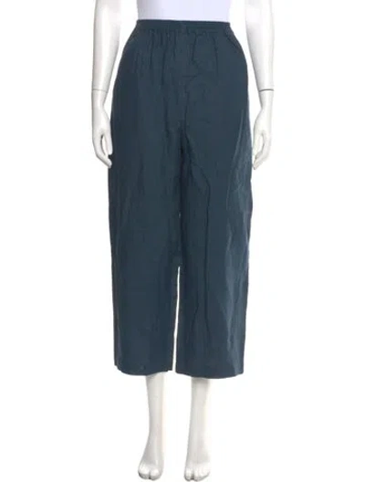 Pre-owned Eskandar Linen Wide Leg Pants In Blue