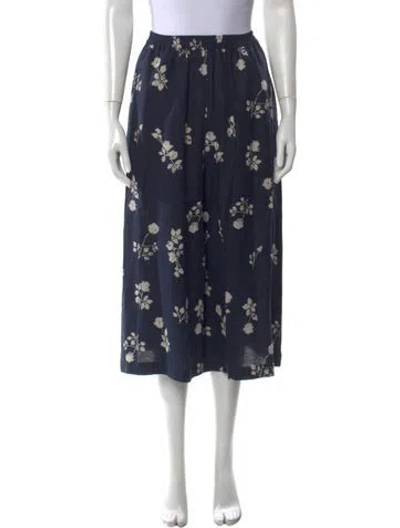 Pre-owned Eskandar Linen Wide Leg Pants In Blue
