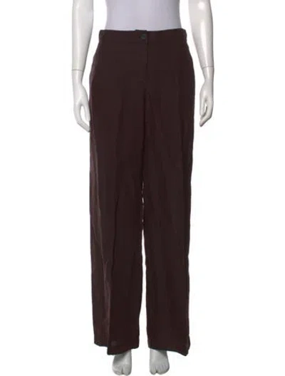 Pre-owned Eskandar Linen Wide Leg Pants In Brown