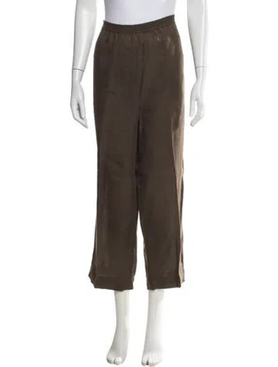 Pre-owned Eskandar Linen Wide Leg Pants In Brown