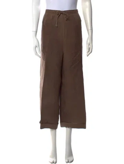 Pre-owned Eskandar Linen Wide Leg Pants In Brown
