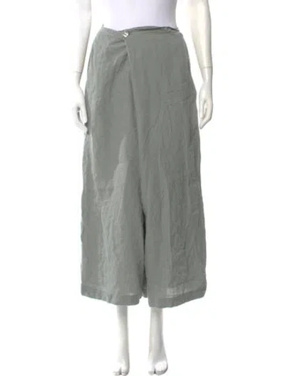 Pre-owned Eskandar Linen Wide Leg Pants In Gray