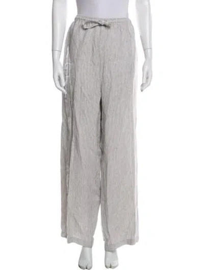 Pre-owned Eskandar Linen Wide Leg Pants In Gray