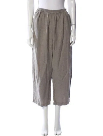 Pre-owned Eskandar Linen Wide Leg Pants In Gray