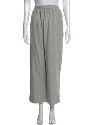 Pre-owned Eskandar Linen Wide Leg Pants In Gray