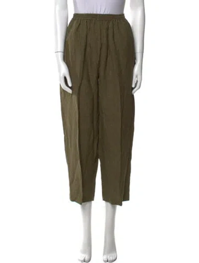 Pre-owned Eskandar Linen Wide Leg Pants In Green