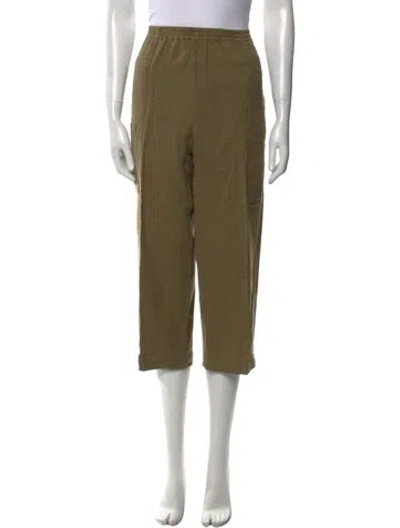 Pre-owned Eskandar Linen Wide Leg Pants In Green