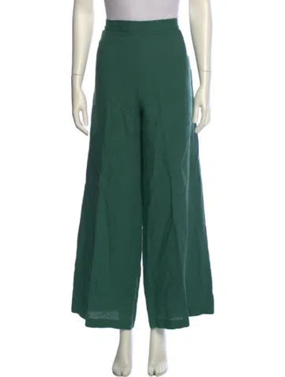 Pre-owned Eskandar Linen Wide Leg Pants In Green
