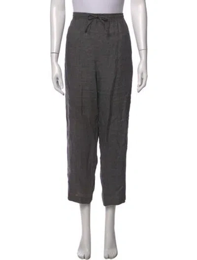 Pre-owned Eskandar Linen Wide Leg Pants In Grey
