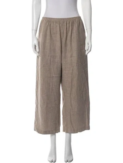Pre-owned Eskandar Linen Wide Leg Pants In Grey