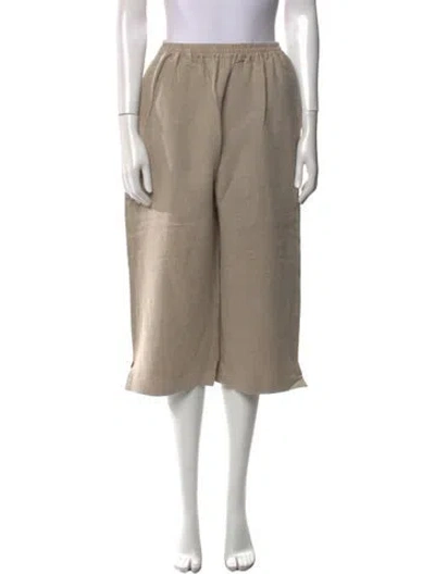 Pre-owned Eskandar Linen Wide Leg Pants In Neutral