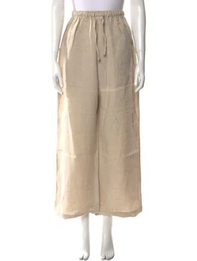 Pre-owned Eskandar Linen Wide Leg Pants In Neutral