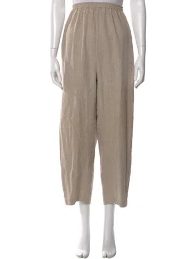 Pre-owned Eskandar Linen Wide Leg Pants In Neutral