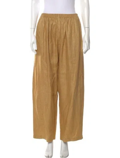 Pre-owned Eskandar Linen Wide Leg Pants In Neutrals