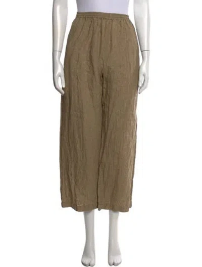 Pre-owned Eskandar Linen Wide Leg Pants In Neutrals