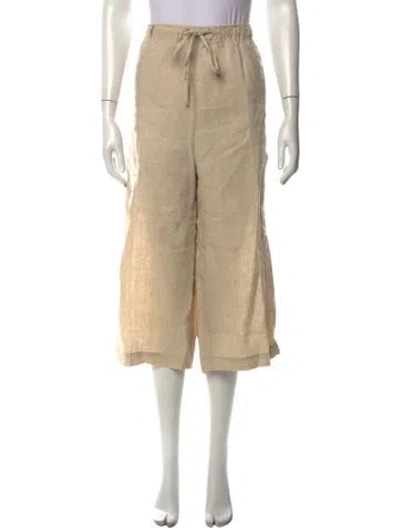 Pre-owned Eskandar Linen Wide Leg Pants In Neutrals