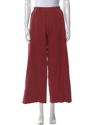 Pre-owned Eskandar Linen Wide Leg Pants In Red