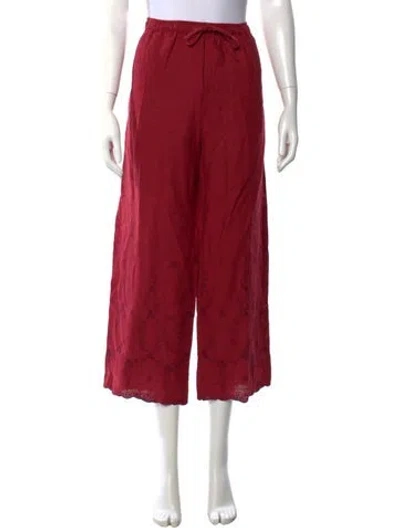 Pre-owned Eskandar Linen Wide Leg Pants In Red