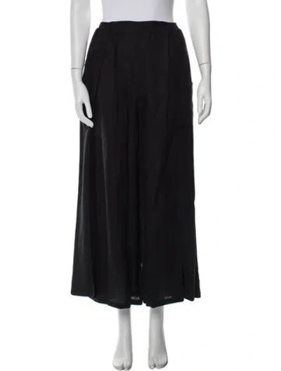 Pre-owned Eskandar Linen Wide Leg Pants W/ Tags In Black