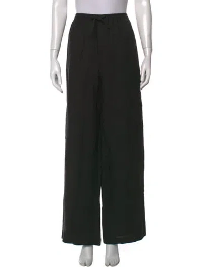 Pre-owned Eskandar Linen Wide Leg Pants W/ Tags In Black