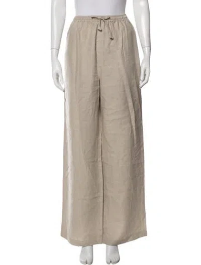 Pre-owned Eskandar Linen Wide Leg Pants W/ Tags In Neutrals