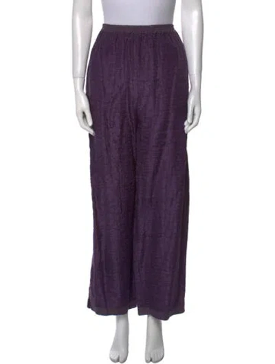 Pre-owned Eskandar Linen Wide Leg Pants W/ Tags In Purple