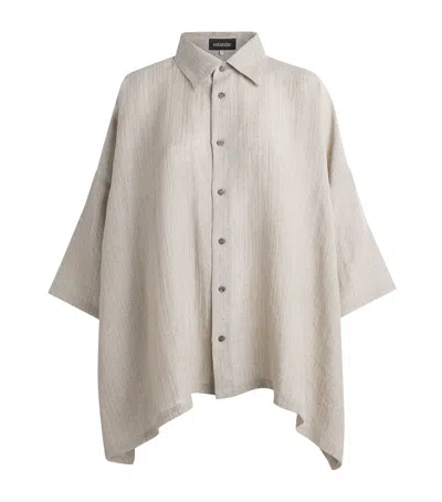 Eskandar Linen-blend Stripe Shirt In Multi