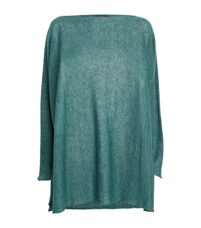 Eskandar Long Boat-neck Jumper In Green