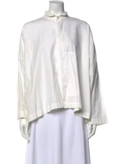 Pre-owned Eskandar Long Sleeve Blouse In White