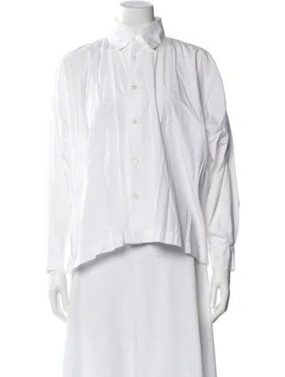 Pre-owned Eskandar Long Sleeve Blouse In White
