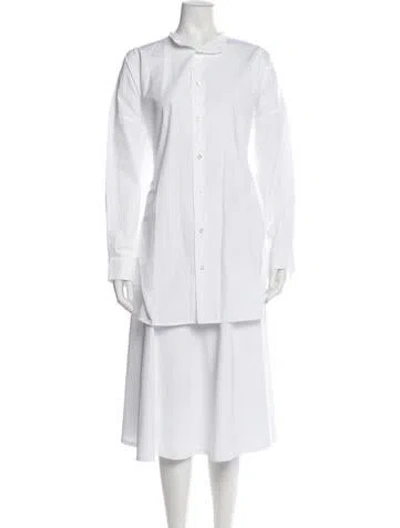 Pre-owned Eskandar Long Sleeve Blouse In White