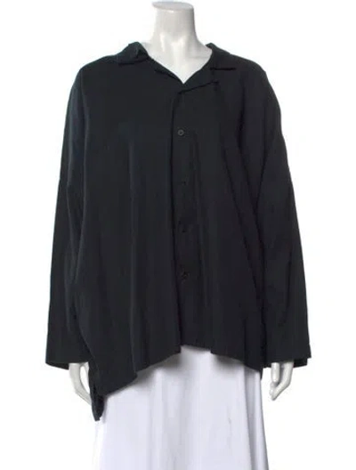 Pre-owned Eskandar Long Sleeve Button-up Top In Black