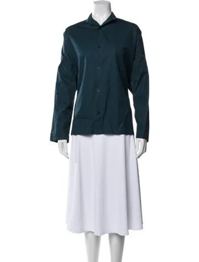 Pre-owned Eskandar Long Sleeve Button-up Top In Blue