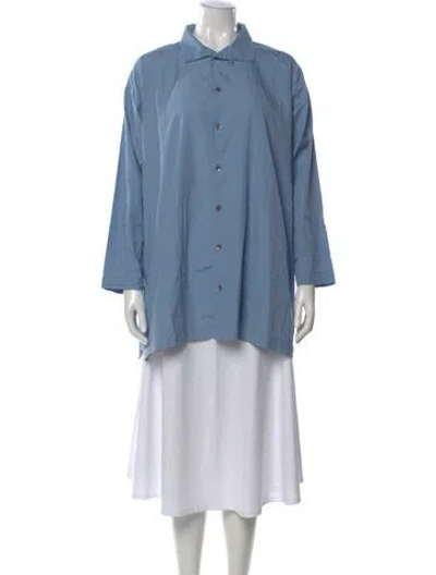 Pre-owned Eskandar Long Sleeve Button-up Top In Blue