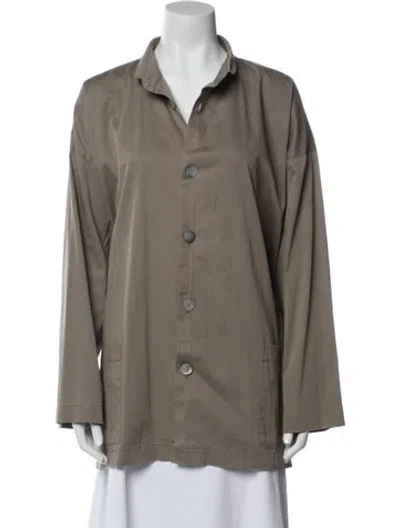 Pre-owned Eskandar Long Sleeve Button-up Top In Gray