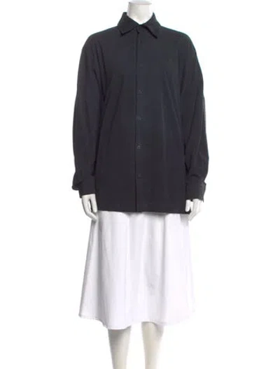 Pre-owned Eskandar Long Sleeve Button-up Top In Gray