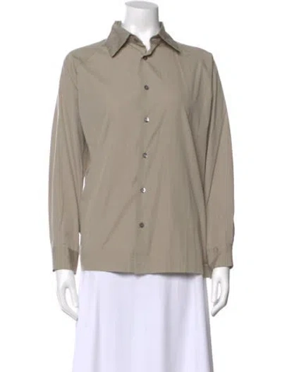 Pre-owned Eskandar Long Sleeve Button-up Top In Gray