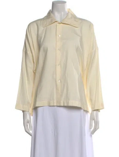 Pre-owned Eskandar Long Sleeve Button-up Top In Neutral