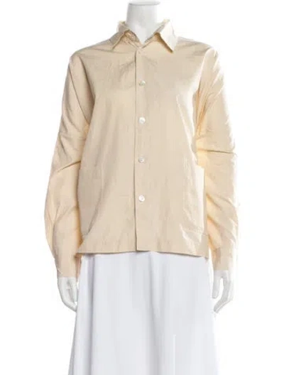 Pre-owned Eskandar Long Sleeve Button-up Top In Neutrals