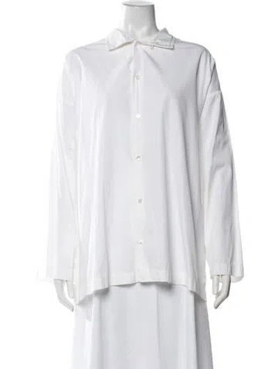 Pre-owned Eskandar Long Sleeve Button-up Top In Neutrals