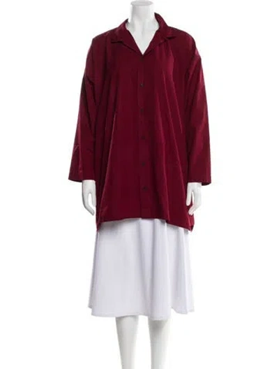Pre-owned Eskandar Long Sleeve Button-up Top In Red