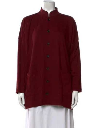 Pre-owned Eskandar Long Sleeve Button-up Top In Red
