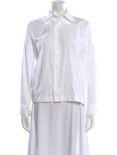 Pre-owned Eskandar Long Sleeve Button-up Top In White